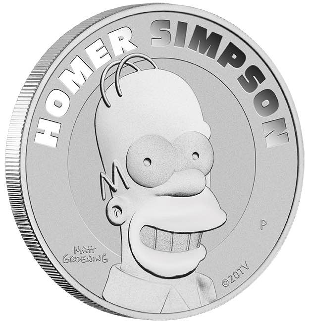 Homer Simpson 1 Unze Silbermünze 2022 kaufen und verkaufen