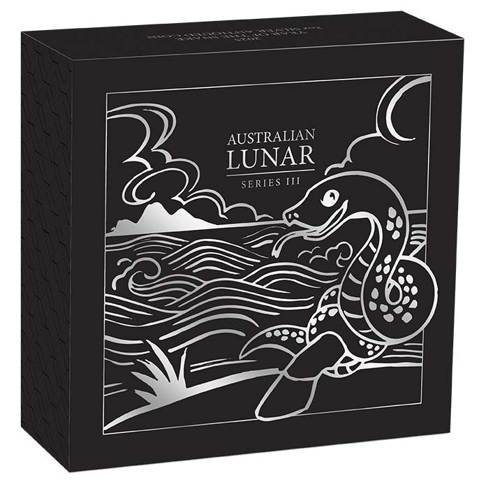 Umverpackung Lunar 3 Schlange 2 Unzen Silber Antik