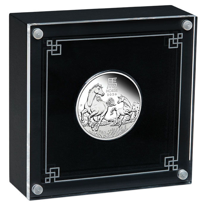 Box Lunar 3 Pferd 1/2 Oz Silber Proof 2026