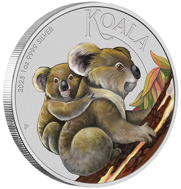 koala 1 oz silbermünze 2023 in Farbe