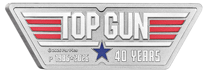 Top Gun - 1 Oz Silber - Shaped Logo Münze 2026 inkl. Box & Zertifikat