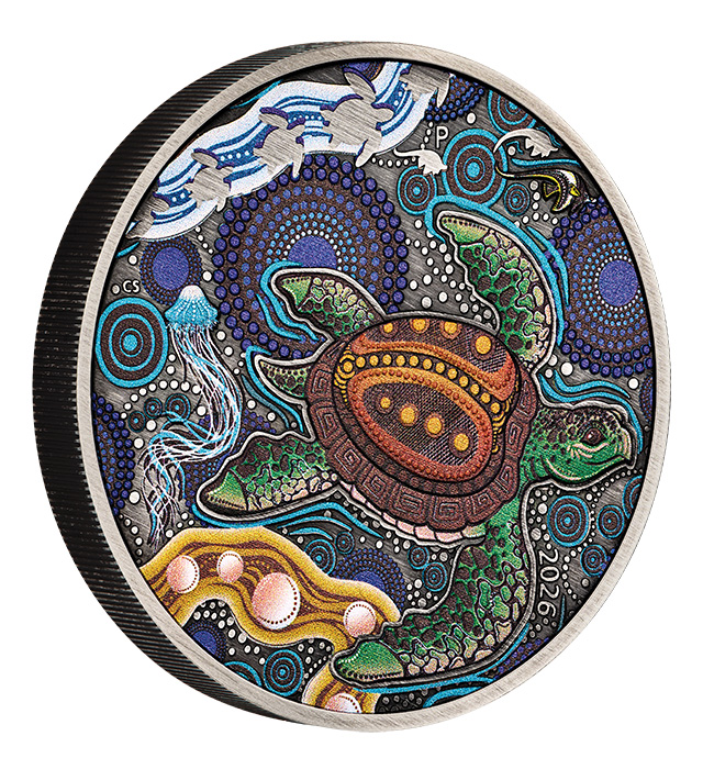Yaunati Turtle 2 Oz Silber farbig antik 2026