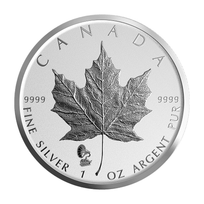 Maple Leaf 1 Oz Silber Phonogram 1 Unze Silber Privy Mark 2019. Münz stammt aus der Edison Opera Serie der Royal Canandian Mint und kann hier gekauft und verkauft werden.