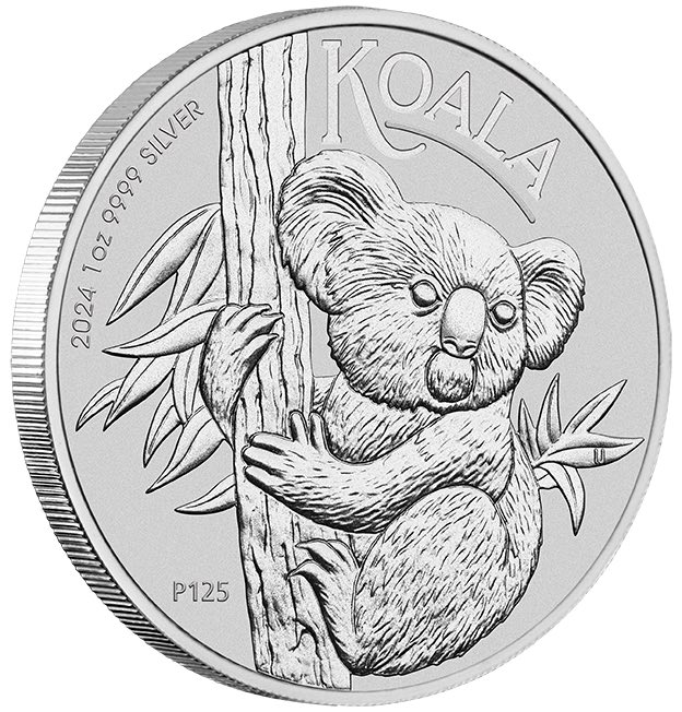 Koala 1 Unze Silber 2024 Revers Motiv kletternder Koala