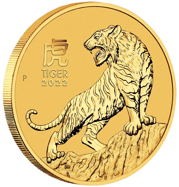 LUnar Tiger 1/4 Unze Goldmünze 2022