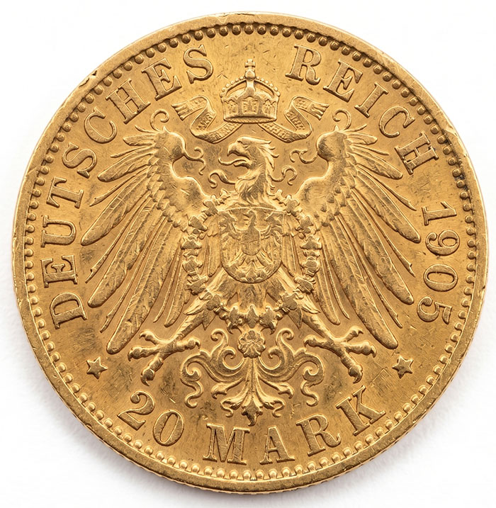 20 Mark 1905 Jäger 268 Friedrich August von Sachsen Gold
