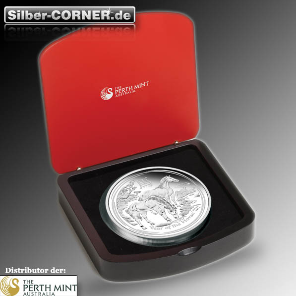 Lunar II Pferd 1 KG Proof Silber Box + CoA 2014*