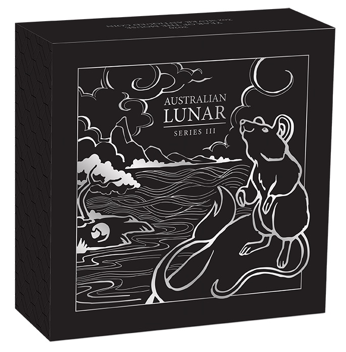 Umverpackung Lunar Antik Maus 2020 2 Unzen Silber