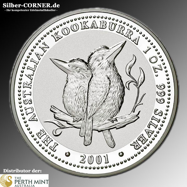 2001 Kookaburra 1 Oz Silbermünue