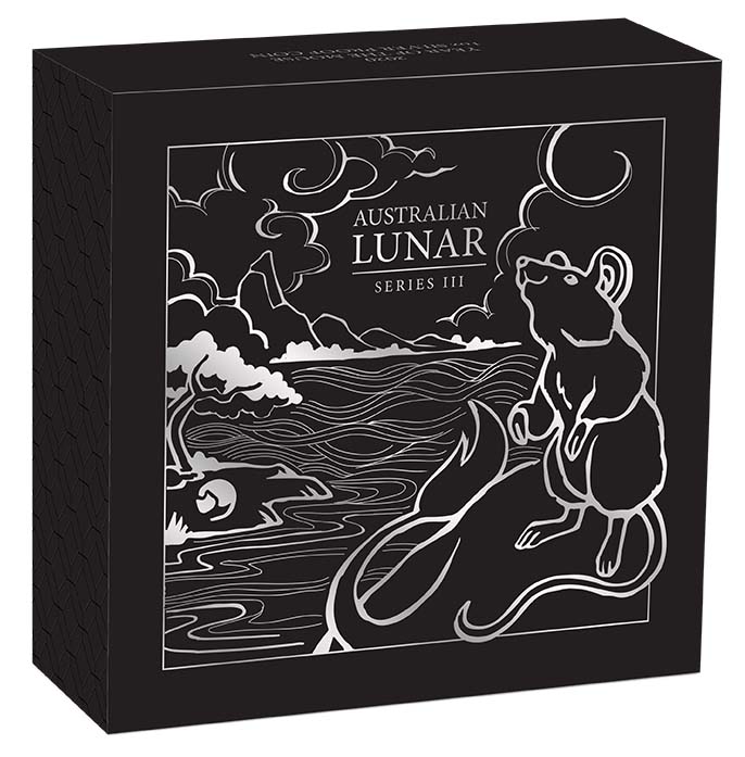 Umverpackung Lunar Maus 1 Unze Silber Proof