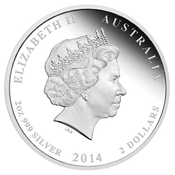 Lunar II Anda Show 2 Dollar farbig proof 2014