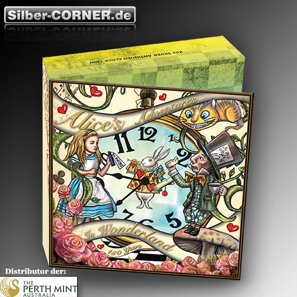 Umverpackung Alice im Wunderland 2 Oz Silber