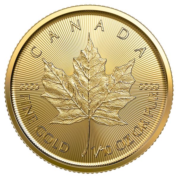 Maple Leaf Goldmünze 1/10 Unze Gold 2024