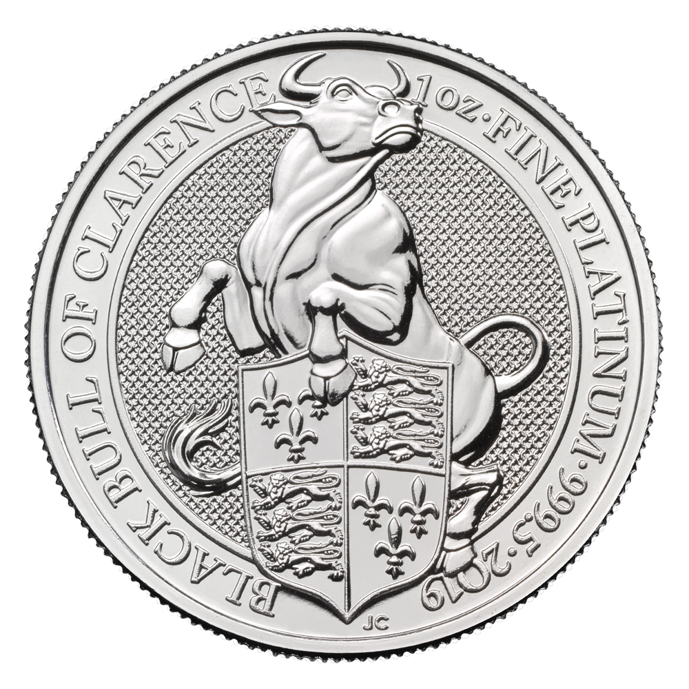 Queens Beast - Black Bull - 1 Oz Platin 2019 *