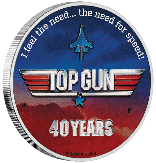 Top Gun - 40 Jahre - 1 Unze Silber farbig 2026 inkl. Box & Zertifikat