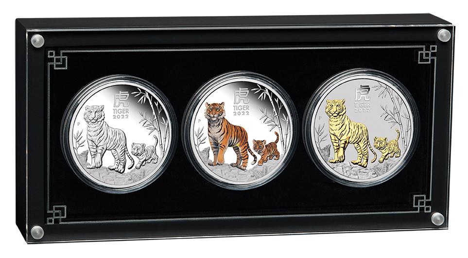 Lunar III - Tiger - Trio Set 2022 +Box +COA *