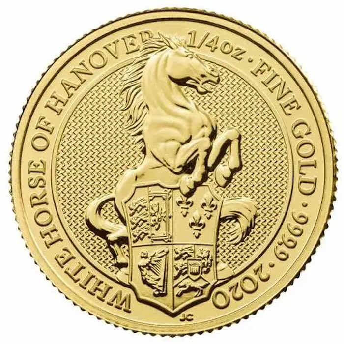 Queens Beasts White Horse of Hanover 1/4 Oz Gold 2020