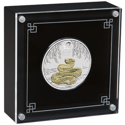 Lunar 3 - Schlange - 1 Oz Silber gilded2025 +Box +COA*