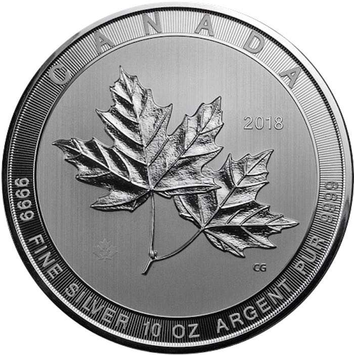 Maple Leaf 10 Unzen Silbermünze 2018 kaufen und vekaufen