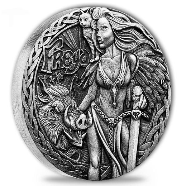 Nordische Göttinnen- Freya 2 Oz Silber Antik Finish*