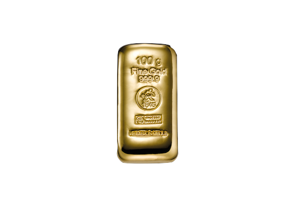 Heimerle + Meule 100 Gramm Goldbarren gegossen