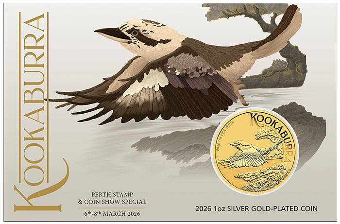 Kookaburra 1 Oz Silber vergoldet 2026 Perth