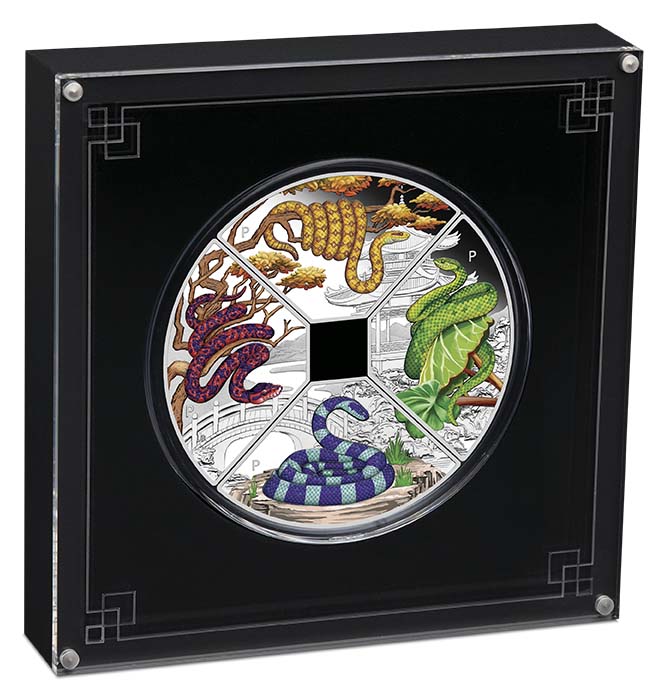 Schlange Quadrant Set 4 x 1 Unze Silber Sammlerbox
