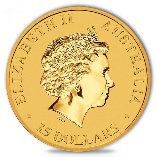Rückseite 1/10 Unze Gold Australien Känguru 2018 Elisabeth II