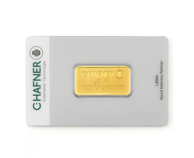 C. Hafner 1/2 Unze Goldbarren geprägt kaufen & verkaufen