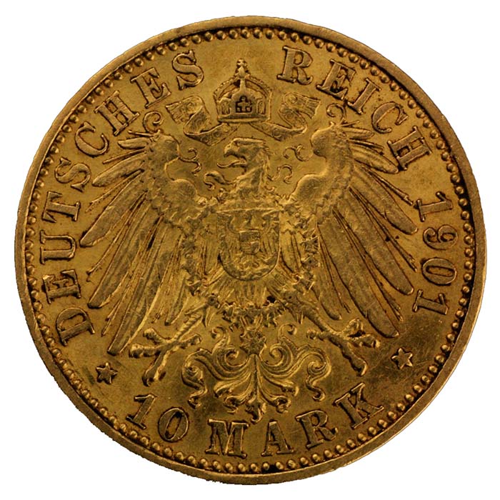 10 Mark Deutsches Reich Adler Wilhelm II von Preußen.