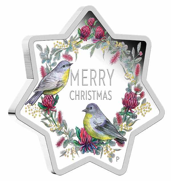 Merry Christmas - 1 Oz Silber - Proof Shaped Coin 2020 + Box *