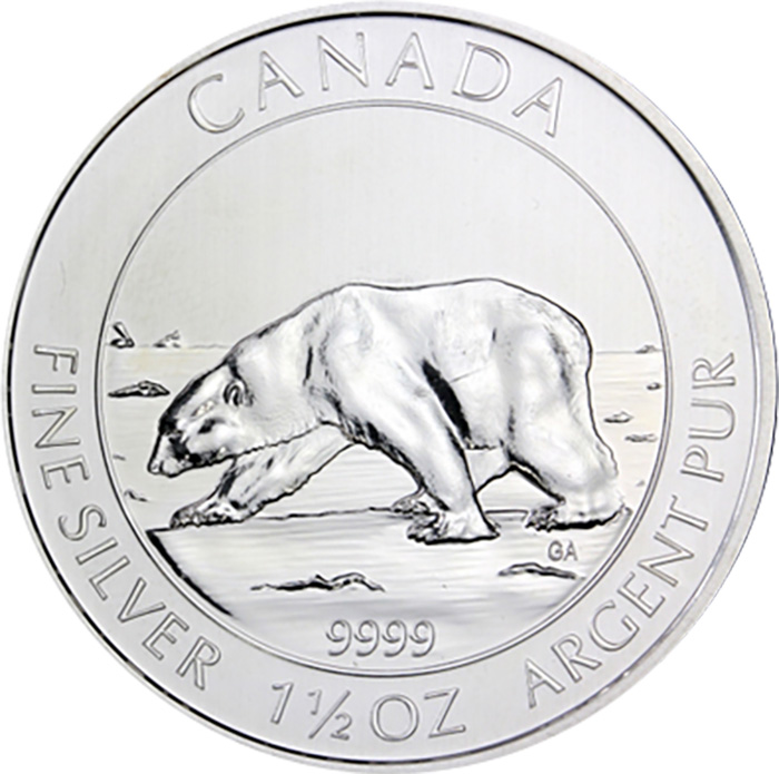 Kanada Polarbär 2013 1,5oz Silber Revers Eisbär