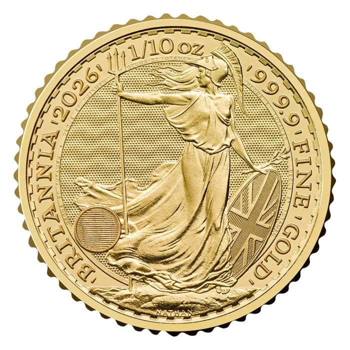 Britannia 1/10 Unze Goldmünze 2026 Ankauf und Verkaufen