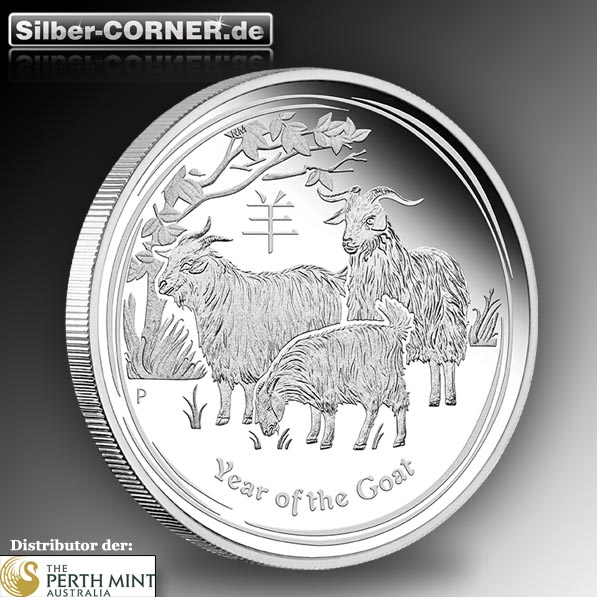 Lunar II 2 Oz Proof Silber Ziege 2015 + CoA *