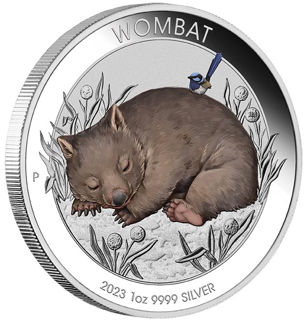 Australien Wombat 1 Oz Silber coloriert 2023 im Blister*