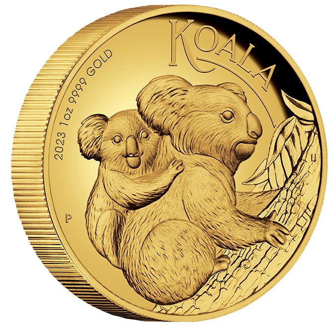 Australien Koala 1 Unze Gold High Relief 2023 +Box +COA