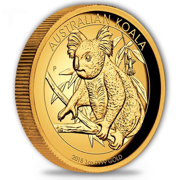 Australien Koala 1 Oz Gold High Relief 2018 + Box +COA