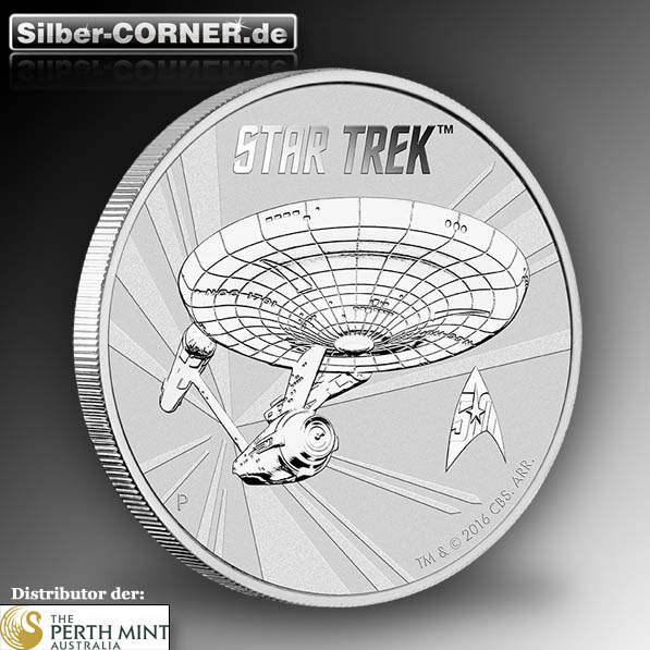 Enterprise Star Trek 1 Oz Silber Anlagemünze Frontansicht