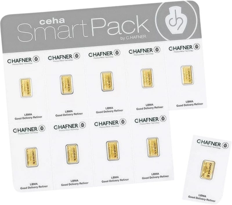 Smartpack 10 x 2 Gramm Goldbarren