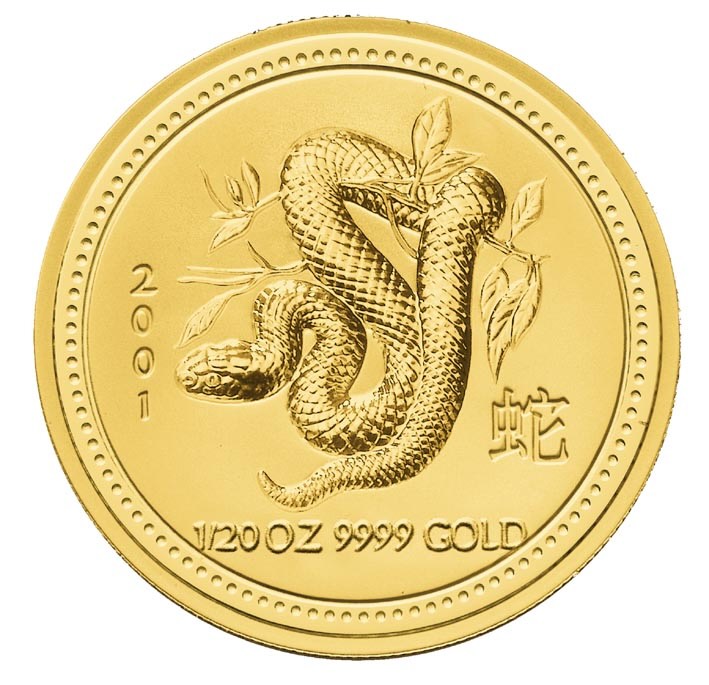Lunar I Schlange 1/20 unze gold 2001 kaufen und verkaufen