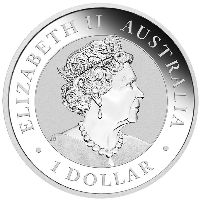 Wedge Tailed Eagle 1 Unze Silber 2022 Avers Elizabeth II