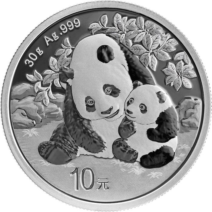 China Panda 30 Gramm Silbermünze 2024