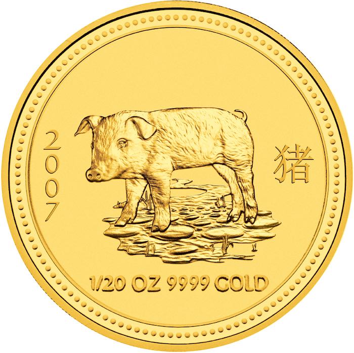 Lunar Serie I Schwein 1/20 Oz Gold 2007