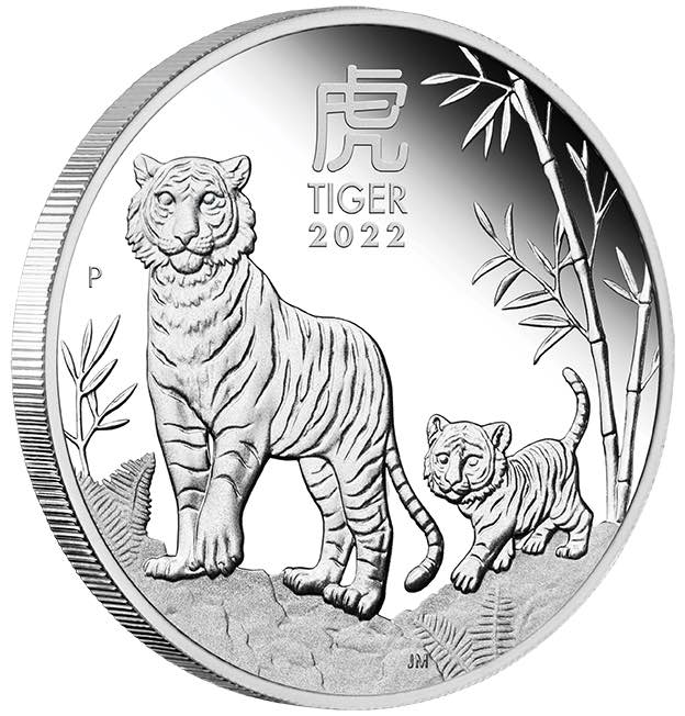 Lunar III - Tiger - 2 Oz Silber Proof + CoA 2022