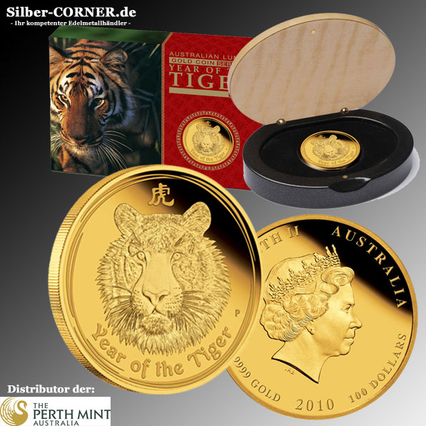 Moodshot für Lunar 2 Tiger 1 Unze Goldmünze Proof