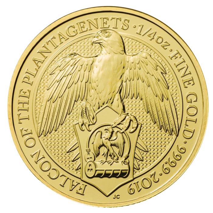 Queens Beasts Falcon of the Plantagenets 1/4 Oz Gold 2019