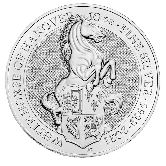 Queens Beast White Horse 10 Oz Silber 2021