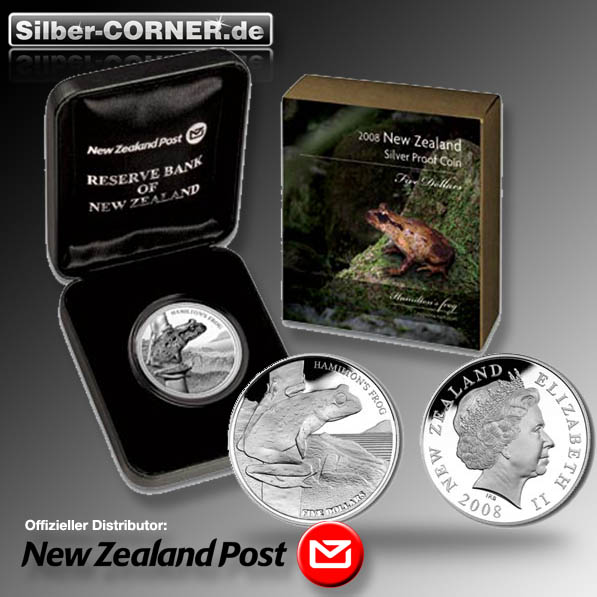 Hamilton Frog 2008 1 Oz Silber Proof + Box + COA*