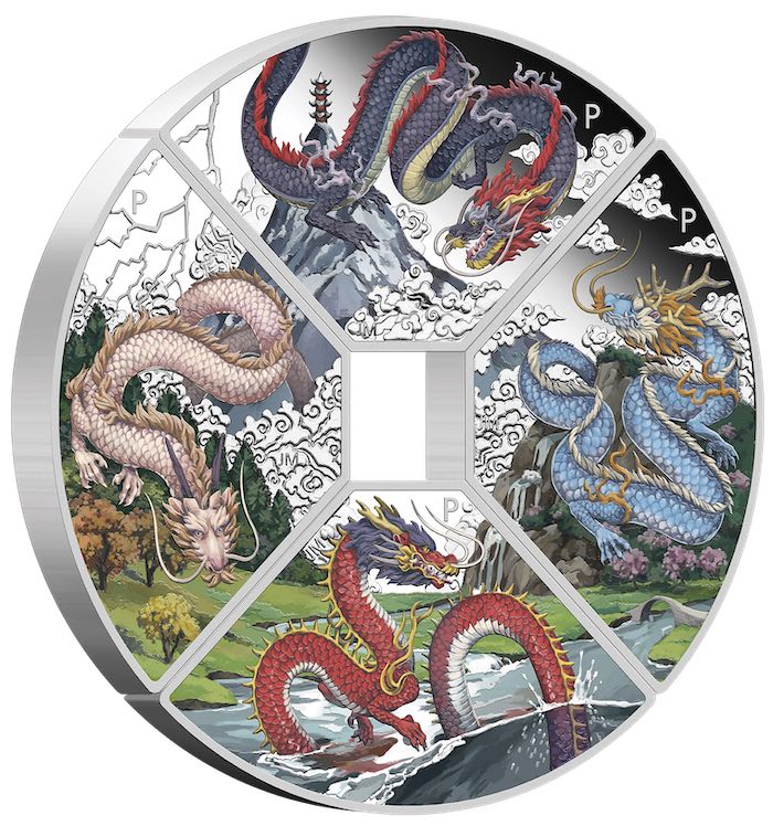 Jahr des Drachen Quadrant 4 Coin Set 2024