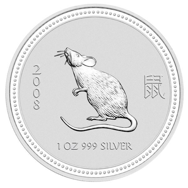 Lunar Serie I - Jahr der Maus 1 Unze Silbermünze 2008